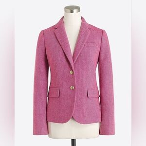 J Crew Factory Schoolboy Blazer In Pink Herringbone Wool